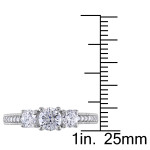 Vintage 3-Stone Engagement Ring with 1ct TDW White Gold Diamonds from Yaffie Signature Collection.