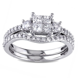 Bridal Bliss Diamond Ring Set by Yaffie Signature Collection in 1ct TDW White Gold