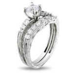 Bridal Ring Set with Yaffie Signature Collection 1ct TDW White Gold Diamonds