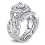 Yaffie Brilliance: 1ct TDW Diamond Bridal Ring Set in White Gold Signature Collection