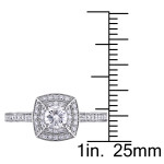 Diamonds Reign: Yaffie Double Halo Engagement Ring with 1ct TDW in White Gold
