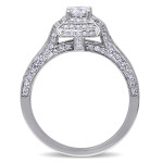 Diamonds Reign: Yaffie Double Halo Engagement Ring with 1ct TDW in White Gold