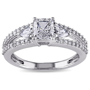 Yaffie Signature White Gold Diamond Engagement Ring: 1ct TDW