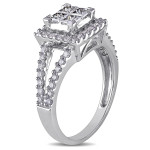 Yaffie Signature Collection 1ct Diamond Princess Cut Halo Ring in White Gold