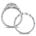 Yaffie Marquise Diamond Halo Bridal Ring Set with 1ct TDW in White Gold – Signature Collection