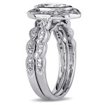 Yaffie Marquise Diamond Halo Bridal Ring Set with 1ct TDW in White Gold – Signature Collection