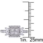 Dazzle in Yaffie White Gold Multi-Diamond Engagement Ring - 1ct TDW.