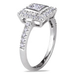 Yaffie Regal White Gold Ring with 1 Carat Princess Cut Diamond