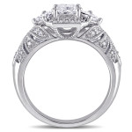 Princess and Round Diamond Engagement Ring from Yaffie Signature Collection in White Gold with 1ct TDW