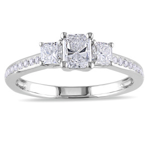 Radiant-Cut Diamond Ring by Yaffie Signature Collection in 1ct White Gold