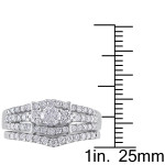 White Gold Wedding Ring Set with 1ct TDW Round Diamond from Yaffie Signature Collection