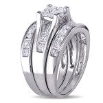 Bridal Ring Set - Yaffie Signature Collection White Gold with 2 3/4ct TDW Princess-cut Diamond Channel-set
