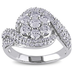 White Gold Diamond Engagement Ring by Yaffie with 2 Carat TDW, a Signature Collection