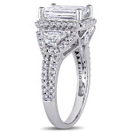 Certified Emerald Diamond Ring from Yaffie Signature Collection in White Gold with 3 3/4ct TDW
