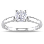 Certified Diamond Ring from Yaffie Signature Collection in White Gold with 3/4ct Total Diamond Weight