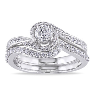 White Gold 3/4ct TDW Diamond Bridal Ring Set from Yaffie Signature Collection