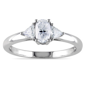 Yaffie Signature Collection Oval Diamond Ring, White Gold & 3/4ct TDW, Truly Fancy Design!