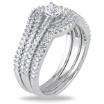Sparkling 4-strand Swirl Ring with Yaffie Signature White Gold Touch and 0.75ct Diamond Brilliance