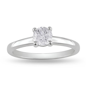 Certified 3/5ct TDW Diamond Ring from Yaffie Signature Collection in White Gold Solitaire