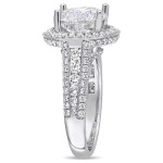 Elegant White Gold Engagement Ring with 4.9ct TDW Channel and Buttercup-Set Diamonds from Yaffie Signature Collection.