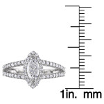 Dazzling Yaffie Marquise Diamond Ring in White Gold with 4/5ct TDW