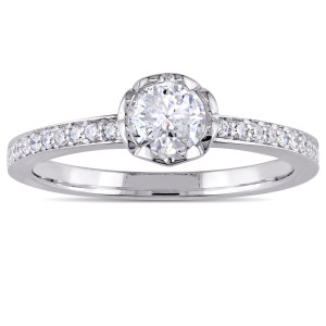 Floral Diamond Engagement Ring - Yaffie Signature White Gold Collection, 5/8ct TDW