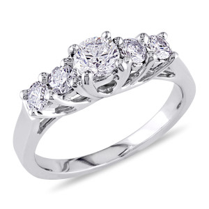 Shine Bright with Yaffie 7/8ct Diamond Engagement Ring in White Gold