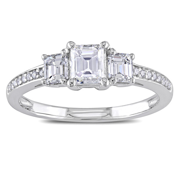 Emerald-Cut Diamond Ring: Yaffie Signature Collection, White Gold, 7/8ct TDW