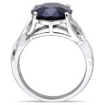 Yaffie Signature Collection Engagement Ring: Infinity Solitaire with 1/3ct TW Diamonds and Black Spinel in White Gold