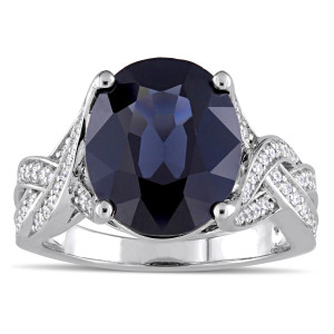 Yaffie Signature Collection Engagement Ring: Infinity Solitaire with 1/3ct TW Diamonds and Black Spinel in White Gold