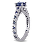 Sapphire and Diamond Yaffie White Gold Engagement Ring, Signature Collection