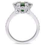 A captivating engagement ring from Yaffie Signature Collection adorned with white gold, chrome diopside, white sapphire, and 1/2ct TDW diamond in a quad formation.