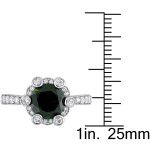 Yaffie White Gold Chrome Diopside White Sapphire Engagement Ring with 1/2ct TDW Diamond Quad, part of the Signature Collection.
