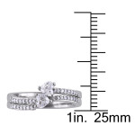 Yaffie White Gold Heart-Cut Diamond Bridal Ring Set: A Bypass Beauty with 1/2ct TDW