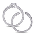 Yaffie White Gold Heart-Cut Diamond Bridal Ring Set: A Bypass Beauty with 1/2ct TDW