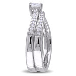 Yaffie Signature Bridal Ring Set with Heart-Cut White Gold Diamonds (3/8ct TDW) - Two-Piece and Timeless.