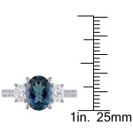 Engage with Elegance: Yaffie Signature White Gold Ring with London Blue Topaz & Sparkling Diamonds