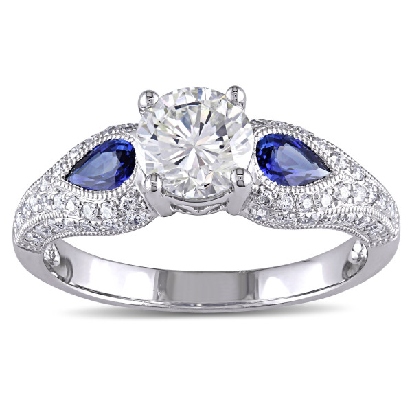 Yaffie Sapphire Pear and Diamond Engagement Ring from their Signature Collection