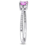 Yaffie Pink Sapphire & Diamond Engagement Ring: A Slender White Gold Signature Piece