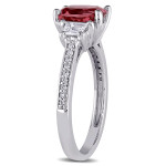 Blush Majesty: White Gold Tourmaline and Diamond Engagement Ring by Yaffie Signature Collection