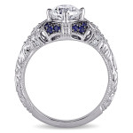 Yaffie Signature White Gold & Sapphire Engagement Ring with 1.1ct Diamond Sparkle