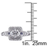 Sparkling White Gold Sapphire & 1.25 ct TDW Diamond Ring from Yaffie Signature Collection