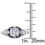 Signature White Gold & Sapphire Engagement Ring with 1 1/6ct TDW Diamonds by Yaffie