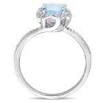 Yaffie Sky-Blue Topaz Blossom Ring: A Signature Collection Engagement Charm
