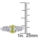 Spiraling Yaffie Signature Ring with 1ct TDW Natural Oval Cut Yellow Diamond in White and Gold