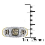 Yaffie Gold Signature Ring with 1/2ct TDW of Brown and White Diamonds
