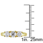 Gold 3-stone Engagement Ring with 1ct TDW Certified Diamond from Yaffie Signature Collection