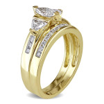 Certified 1ct TDW Diamond Bridal Ring Set - The Yaffie Signature Collection in Gold
