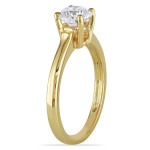 Gold Solitaire Ring with 1ct TDW Diamond from the Yaffie Signature Collection