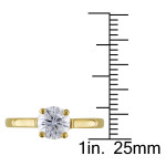 Gold Solitaire Ring with 1ct TDW Diamond from the Yaffie Signature Collection